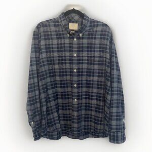 Billy Reid Men’s Large Blue Button-Up Shirt 100% Cotton Italy Made Long Sleeve